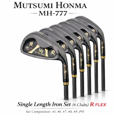 MUTSUMI HONMA Golf Iron Set 5 PW MH 777 RH Black One Length graphit FLEX R0