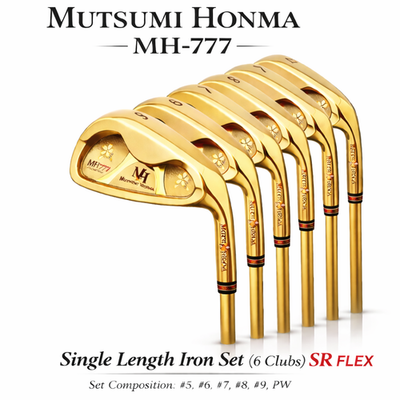 MUTSUMI HONMA Golf Iron Set 5 PW MH 777 RH Gold One Length graphit FLEX SR0