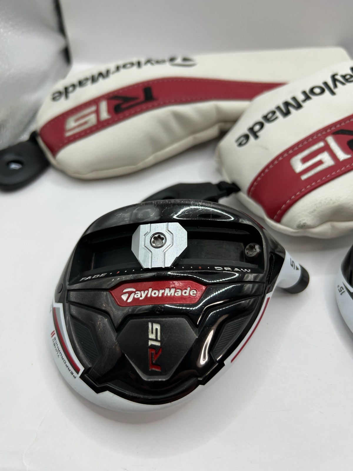 TaylorMade R15 3W 5W Fairway Wood Heads 2-Piece Set w/ Headcovers RH Japan 36376