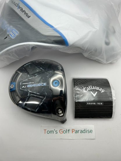 Callaway Paradym AI Smoke MAX Driver Head Only 10.5 RH With Head cover New0