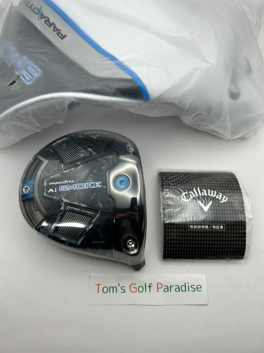 Callaway Paradym AI Smoke MAX Driver Head Only 10.5 RH With Head cover New0