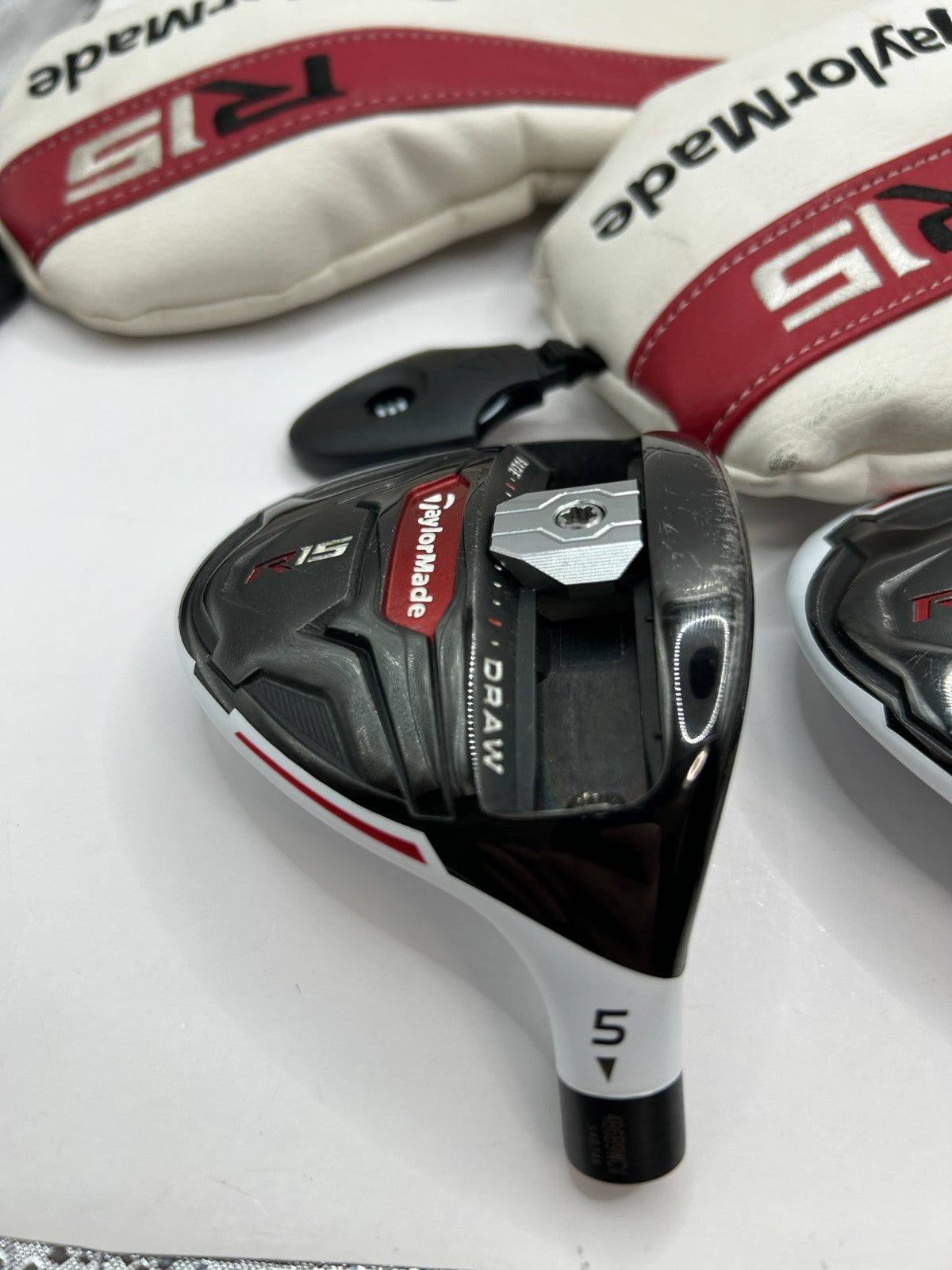 TaylorMade R15 3W 5W Fairway Wood Heads 2-Piece Set w/ Headcovers RH Japan 36373